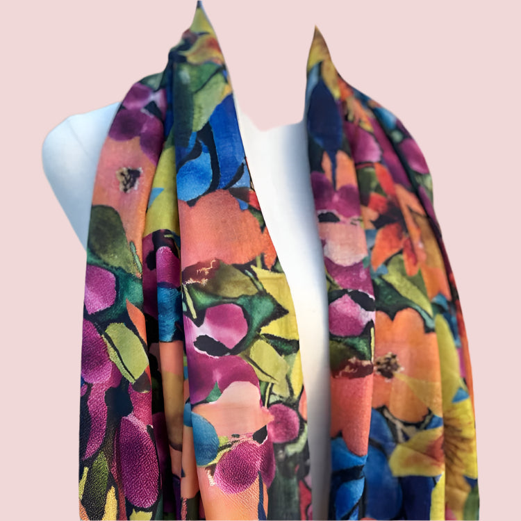 Pure Wool Scarf in True Blue