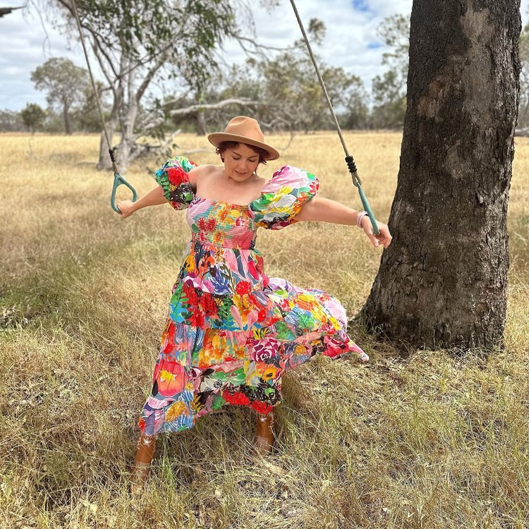 Abby Dress in Floral Coral
