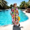Long Kimono in Floral Coral