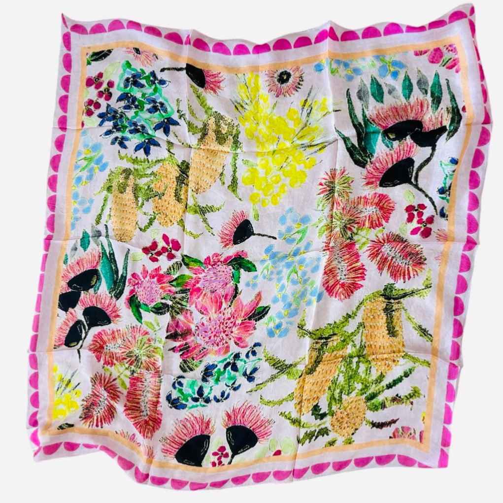 Silk Square Scarf in Spring Fling Blush