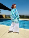 Short Kimono in Perfectly Turquoise