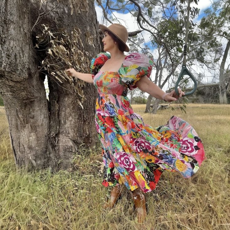 Abby Dress in Floral Coral