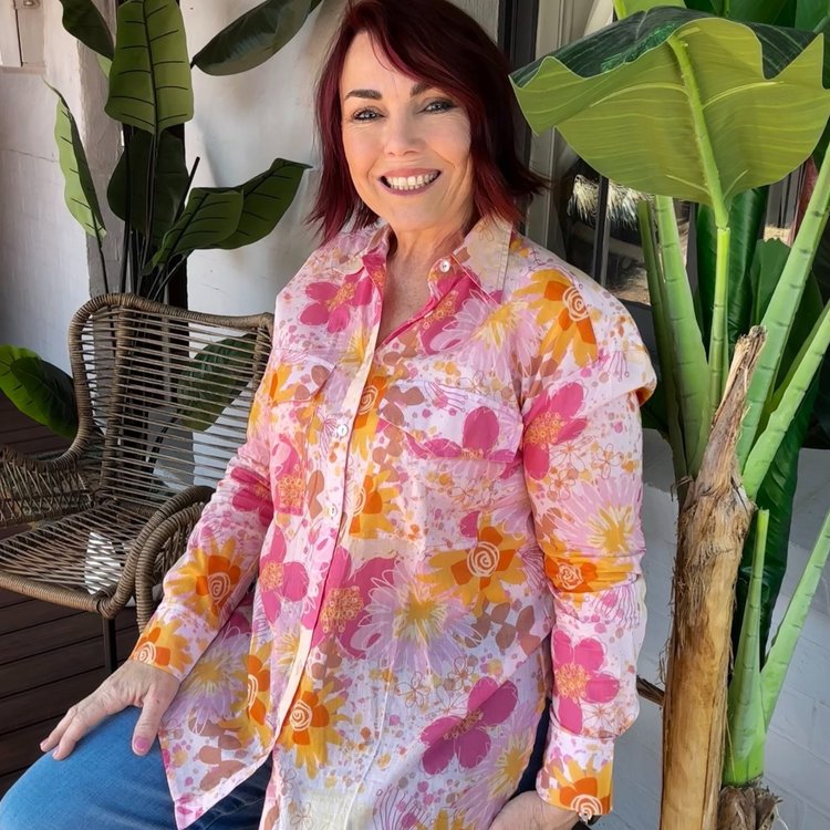 Maxi Shirt in Splatters Matters Blush