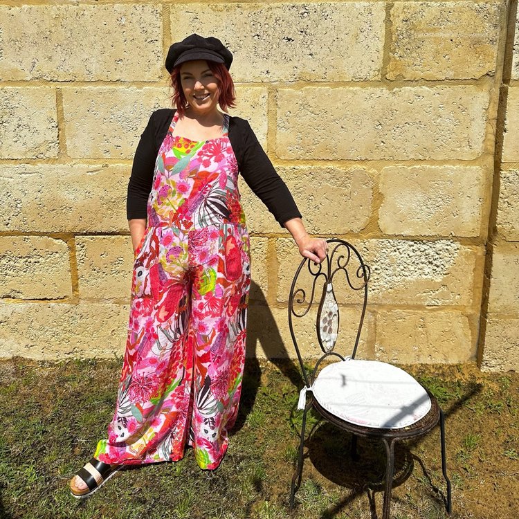 Zoe Playsuit in Bushfire on Blush