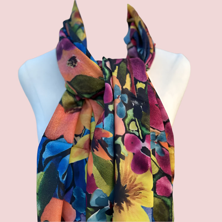 Pure Wool Scarf in True Blue