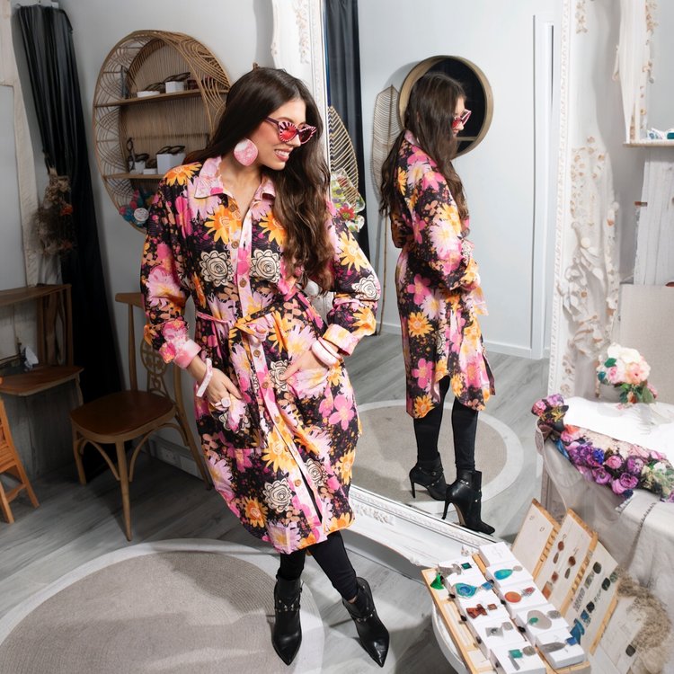Reversible Coat Dress in Splatters Matters
