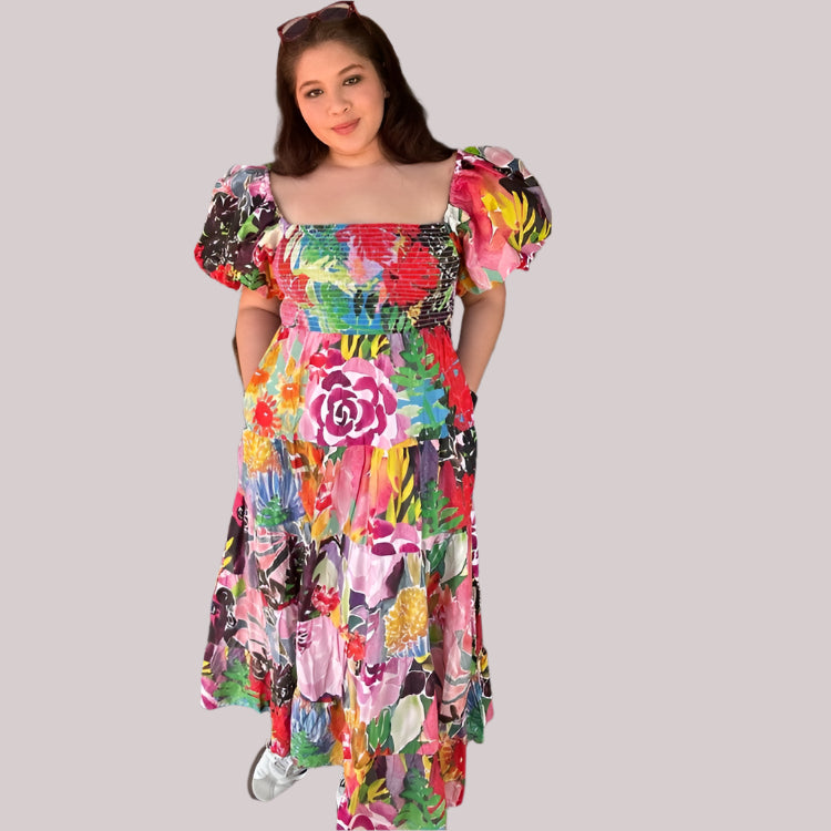 Abby Dress in Floral Coral
