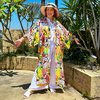 Long Kimono in Wildflower Power Navy
