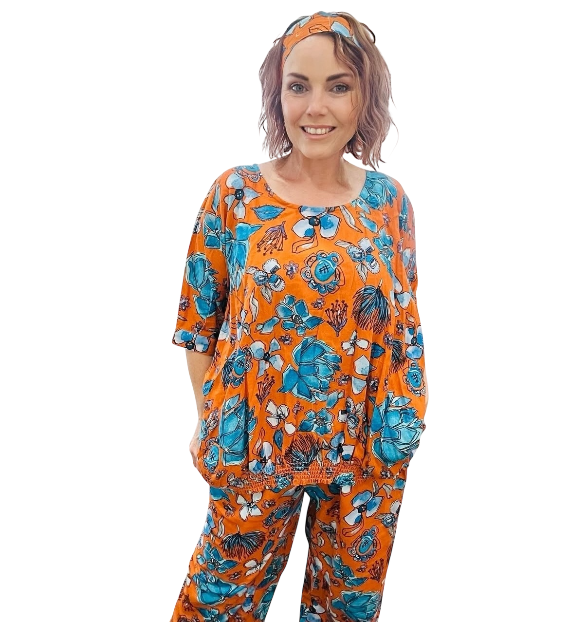 Scrubs or Casual Pants in Bush Ballet Burnt Orange
