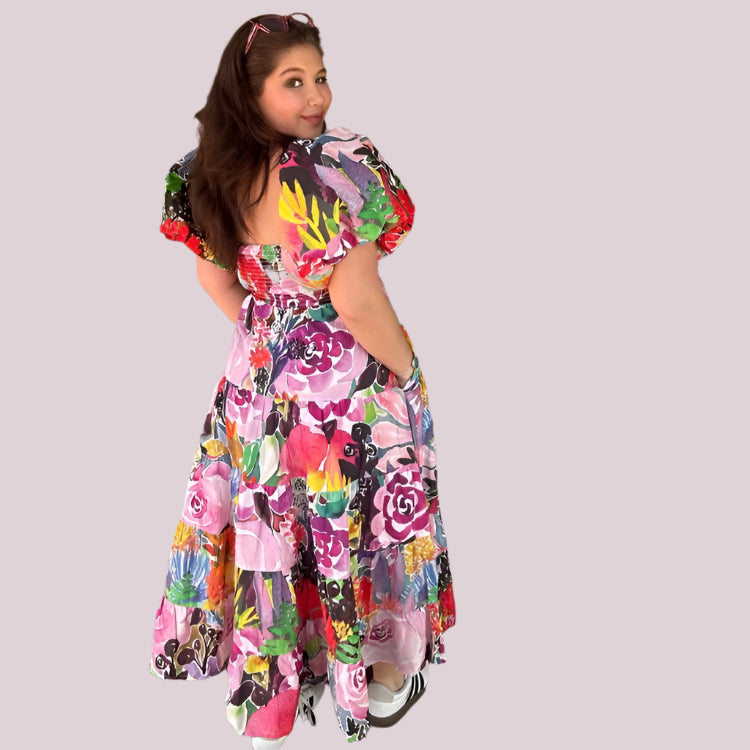 Abby Dress in Floral Coral