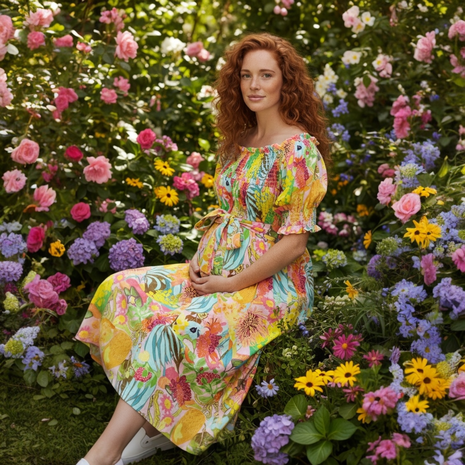 Long Dolly in Wildflowers On Blush