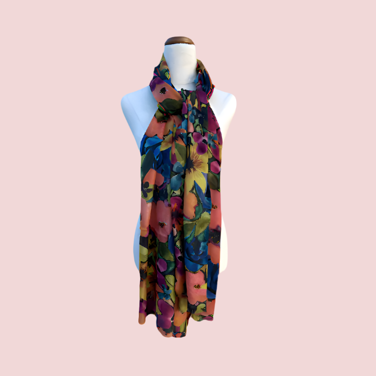 Pure Wool Scarf in True Blue