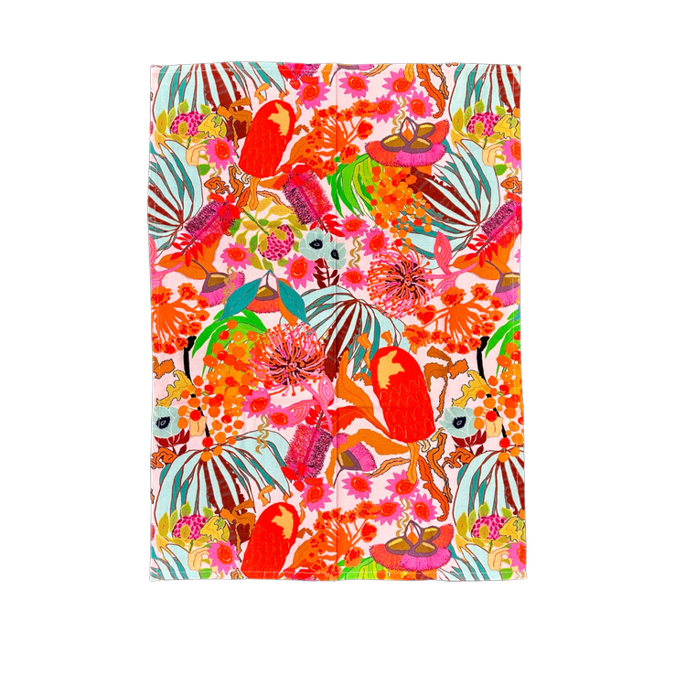 Tea Towel - Bushfire on Blush