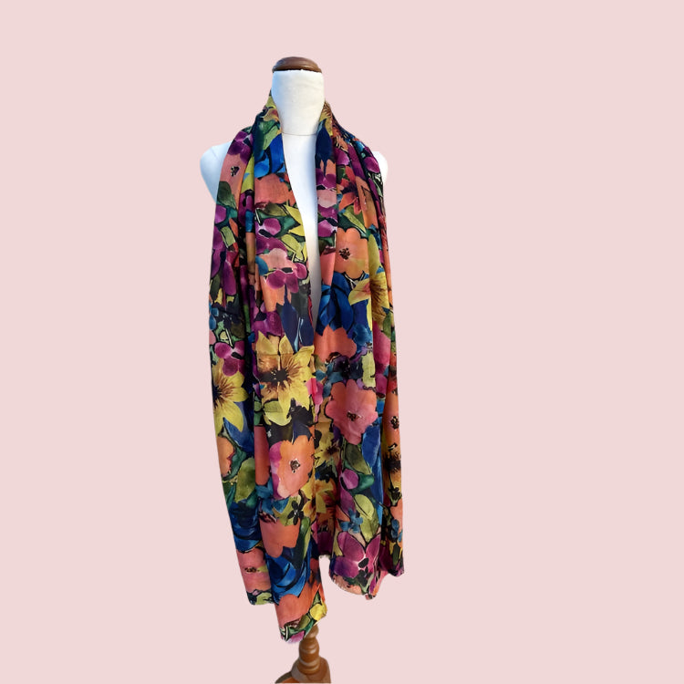 Pure Wool Scarf in True Blue