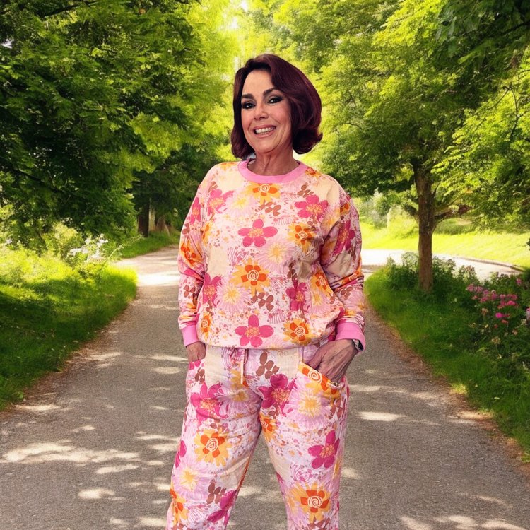 Pullover in Splatters Matters on Blush
