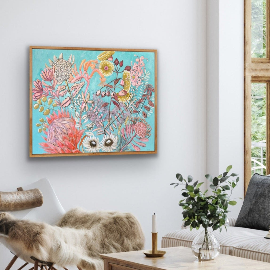 Australian wildflower meadow-blooms-acrylic-art-kerry-munns