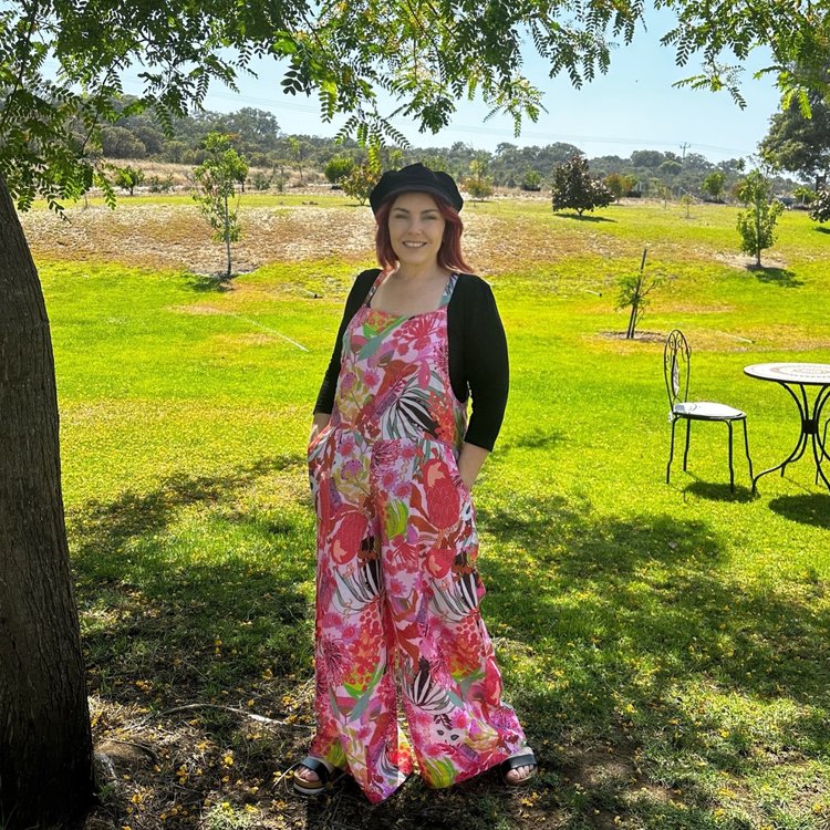 Zoe Playsuit in Bushfire on Blush