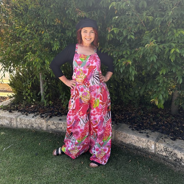Zoe Playsuit in Bushfire on Blush