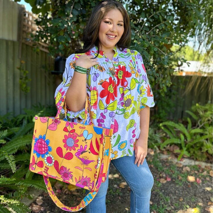 Maggie Handbag in Tweedledee on Caramel