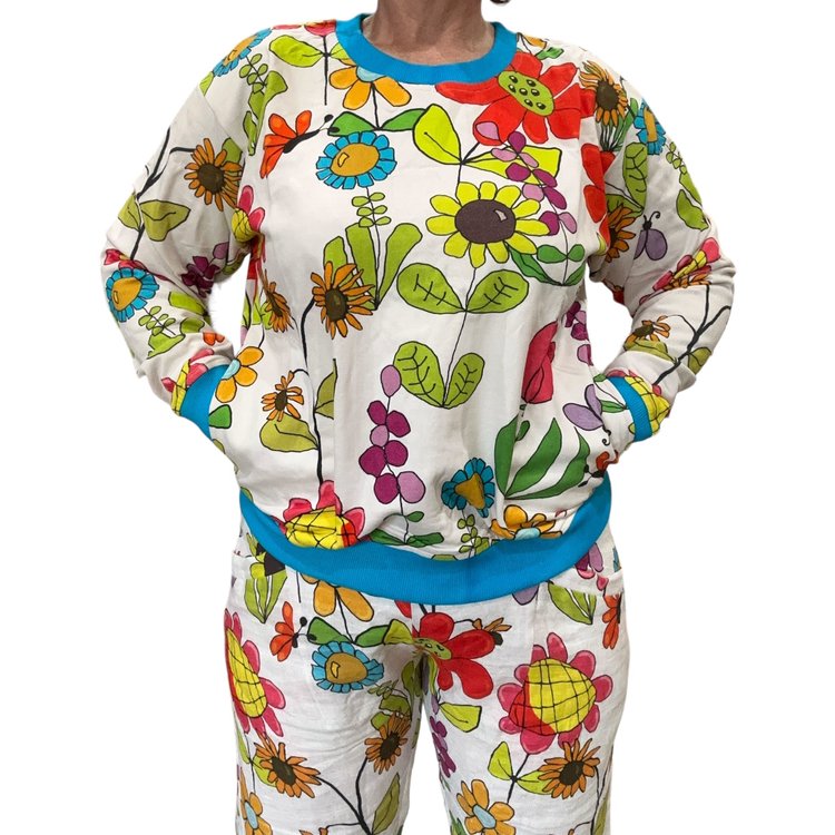 Pullover in Tweedle Dee on White