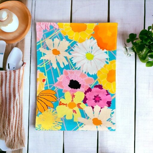 Tea Towel - Fire and Ice on Turquoise