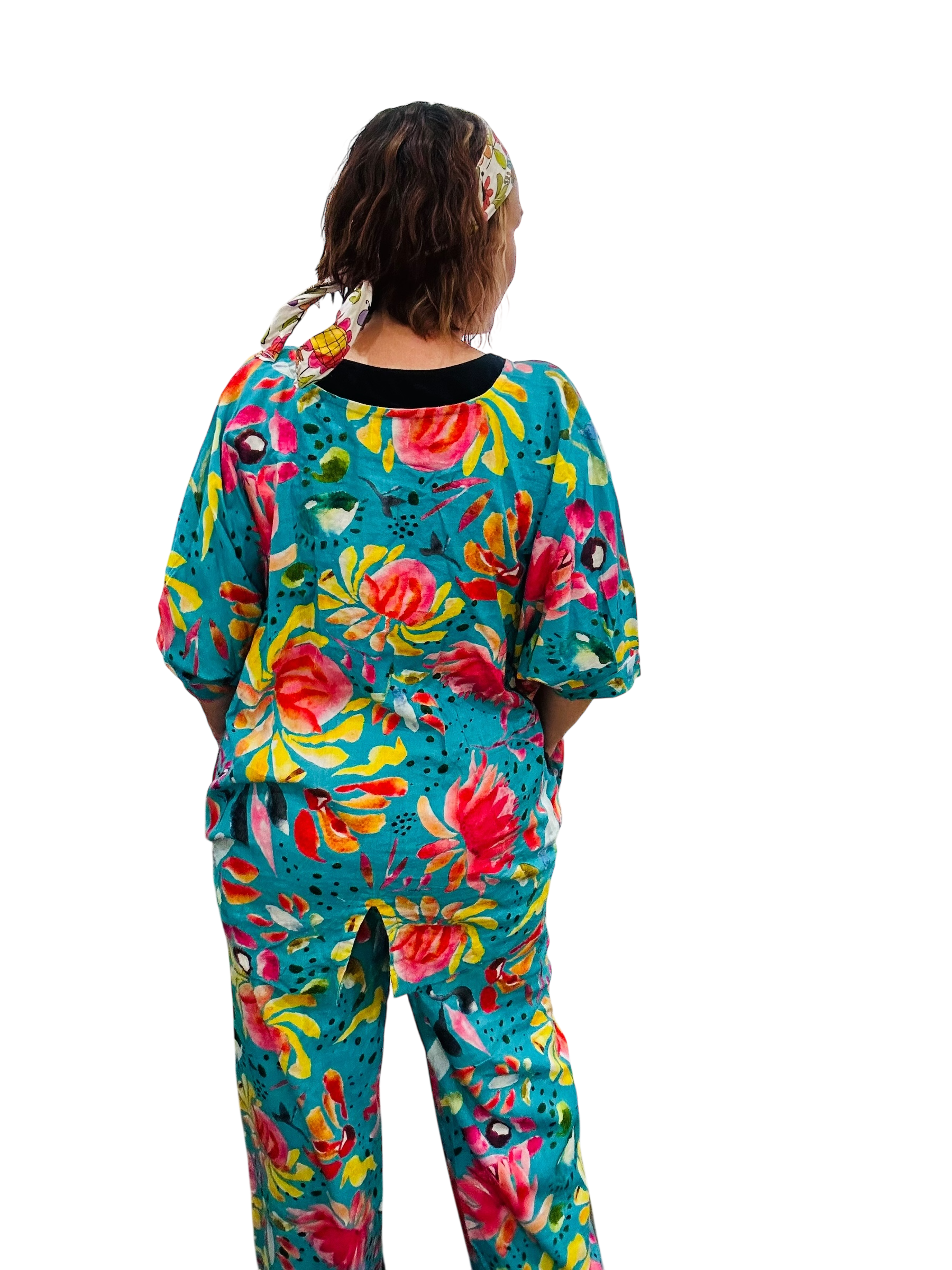 Scrubs or Casual Pants in Turquoise Sprinkles