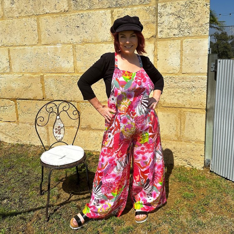 Zoe Playsuit in Bushfire on Blush