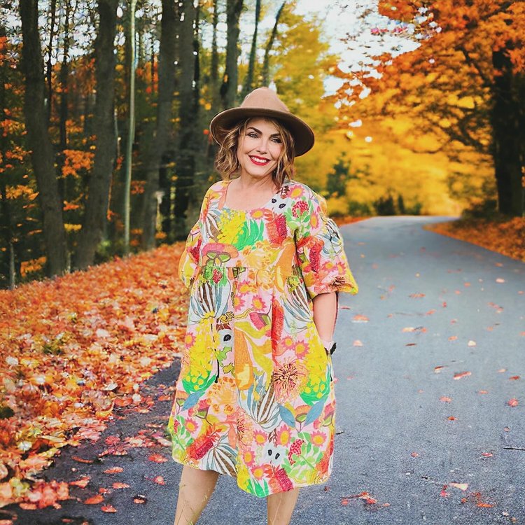 Athena Linen - Wildflower Power on Blush