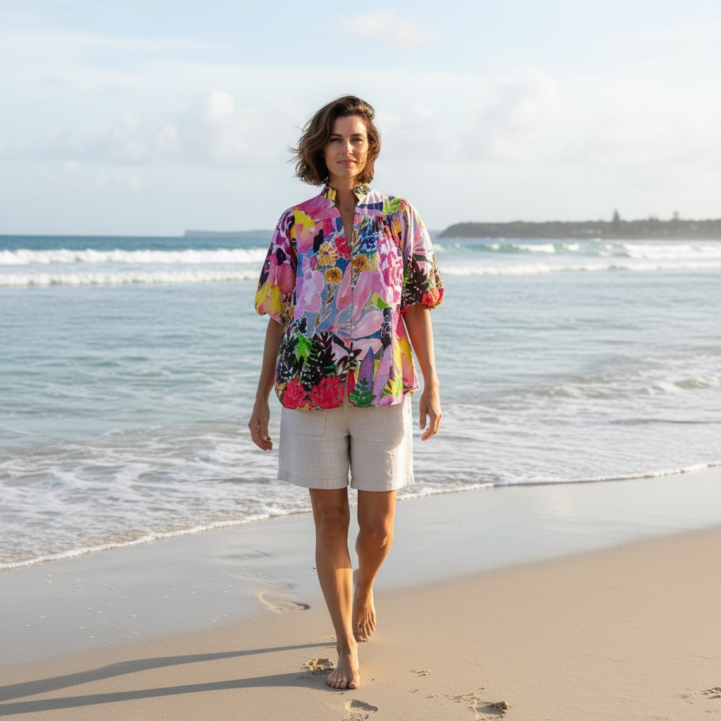 Jessica Blouse in Floral Coral