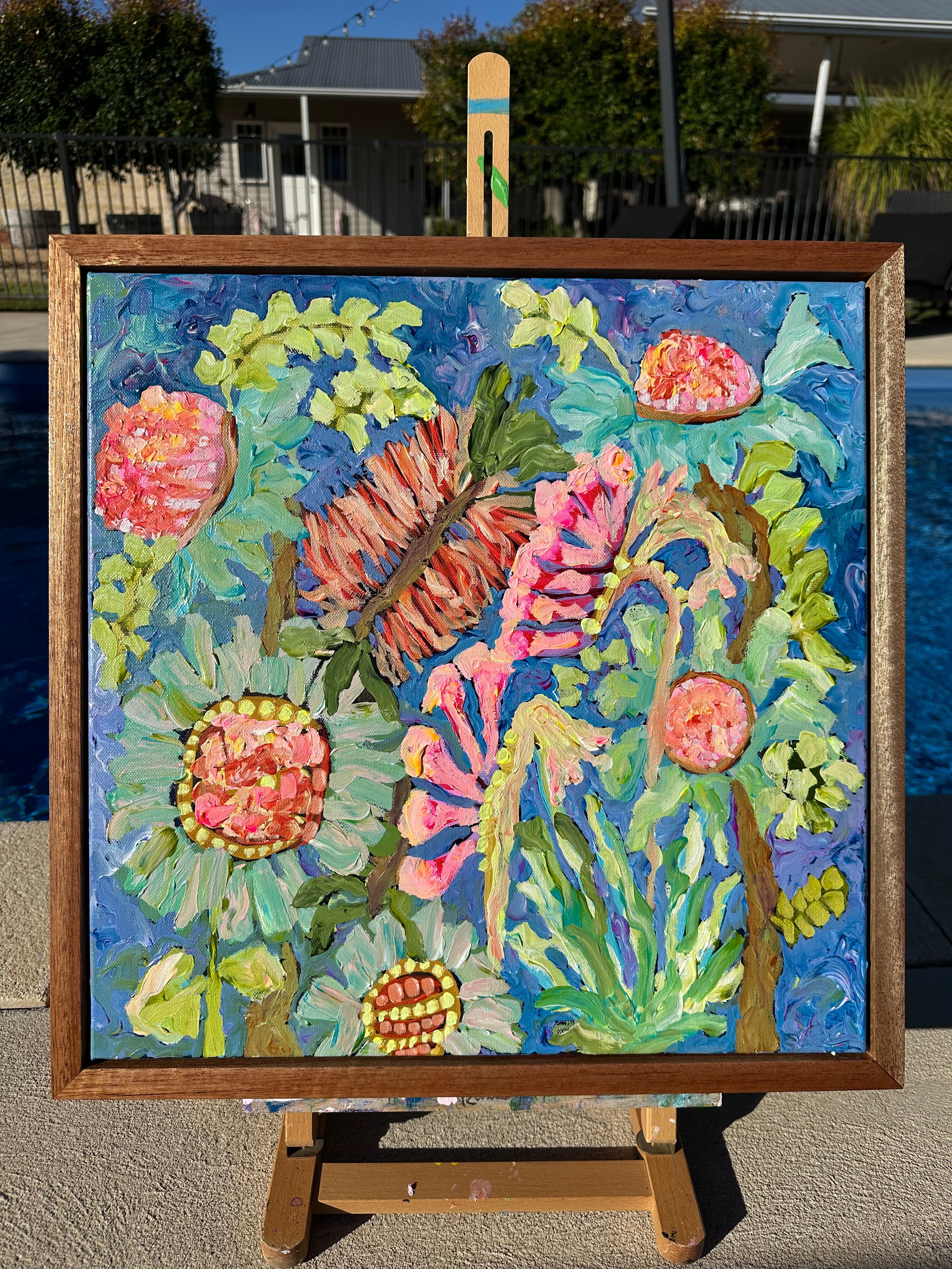 Floral-Painting-wall-art-with-wooden-frame