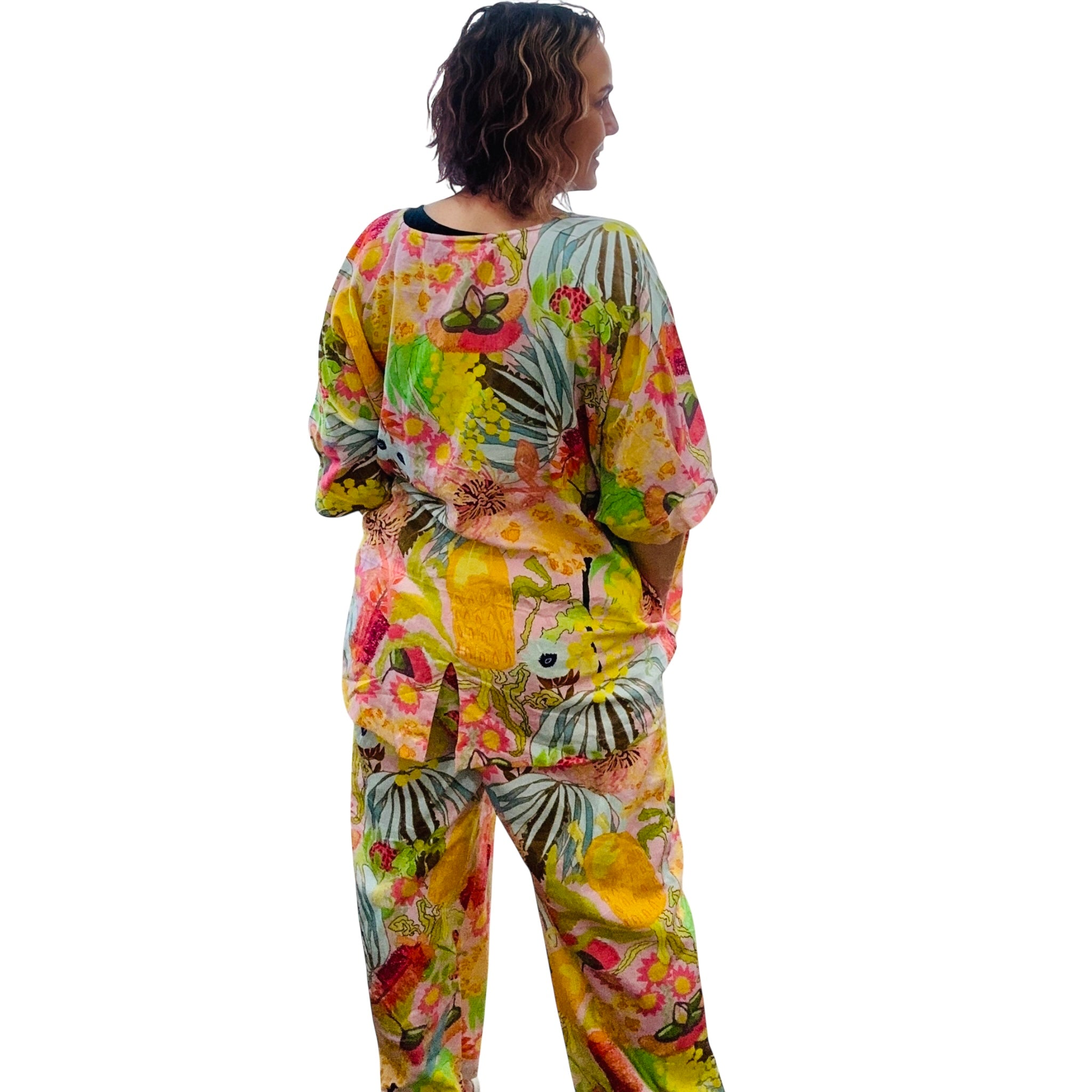 Scrubs or Casual Pants - Wildflower Power in Blush