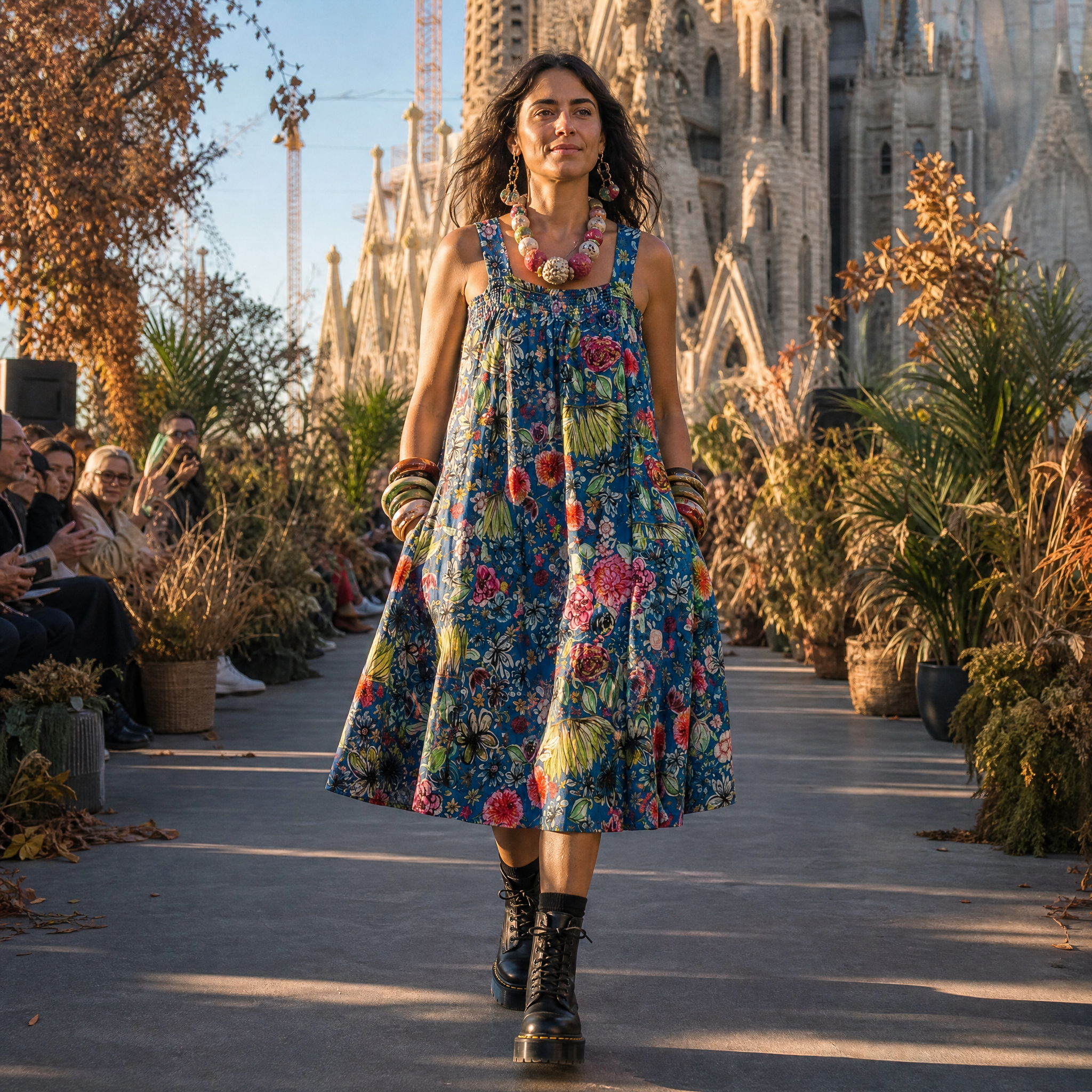Matilda Pinafore Dress in Island Time Blue