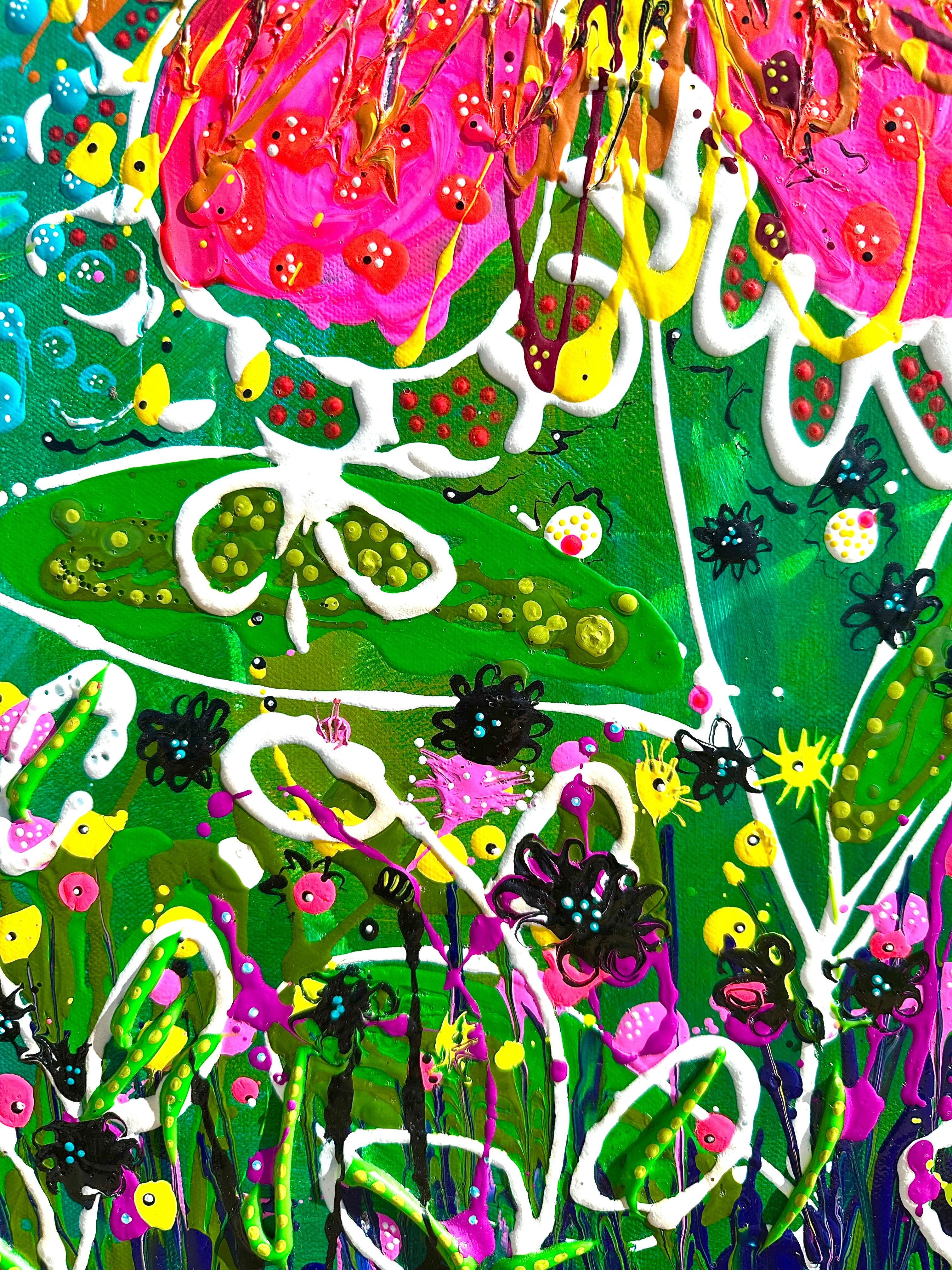 Hand Painted art - with wooden frame Bustin Beetle Flurry