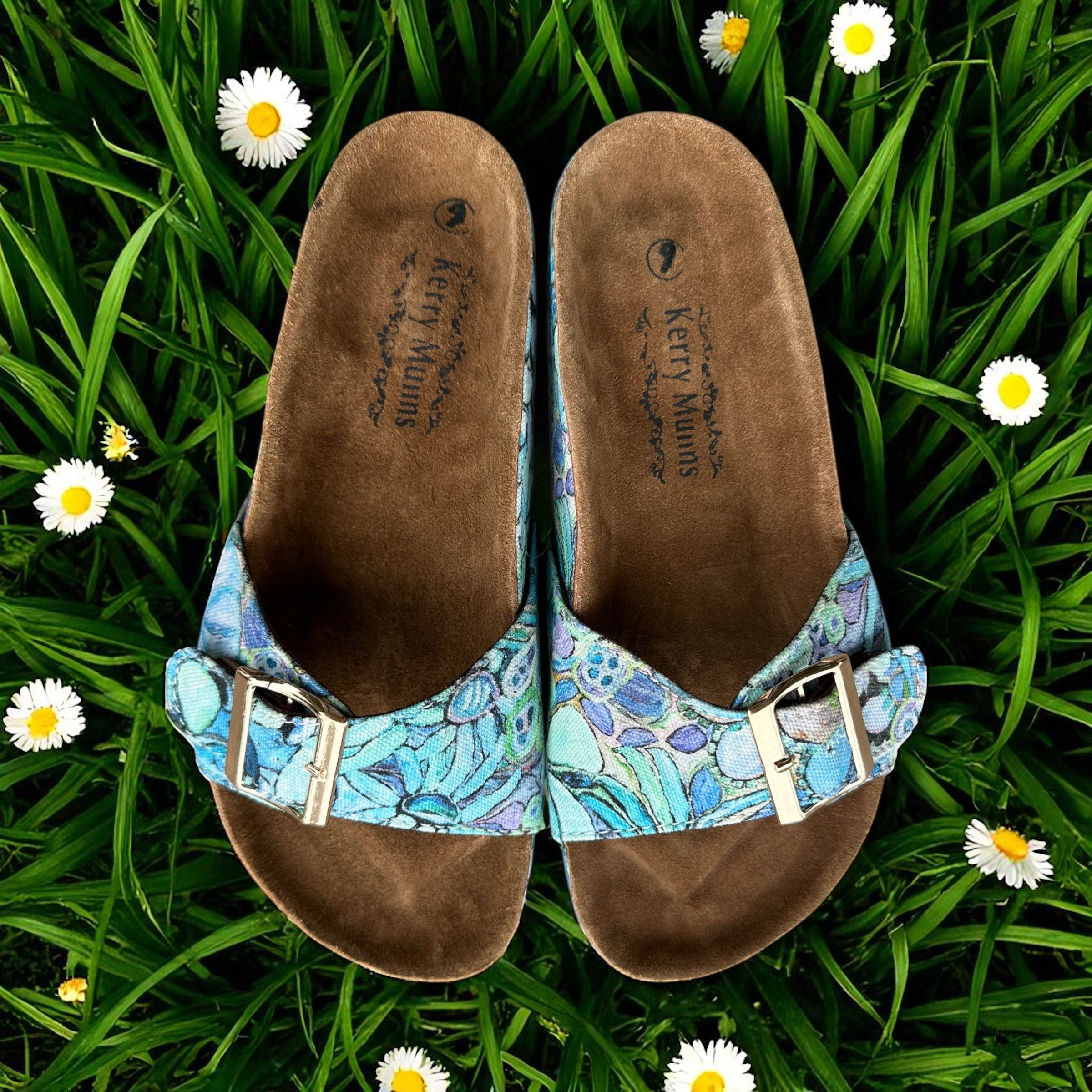 Single Buckle Slides in Perfectly Turquoise