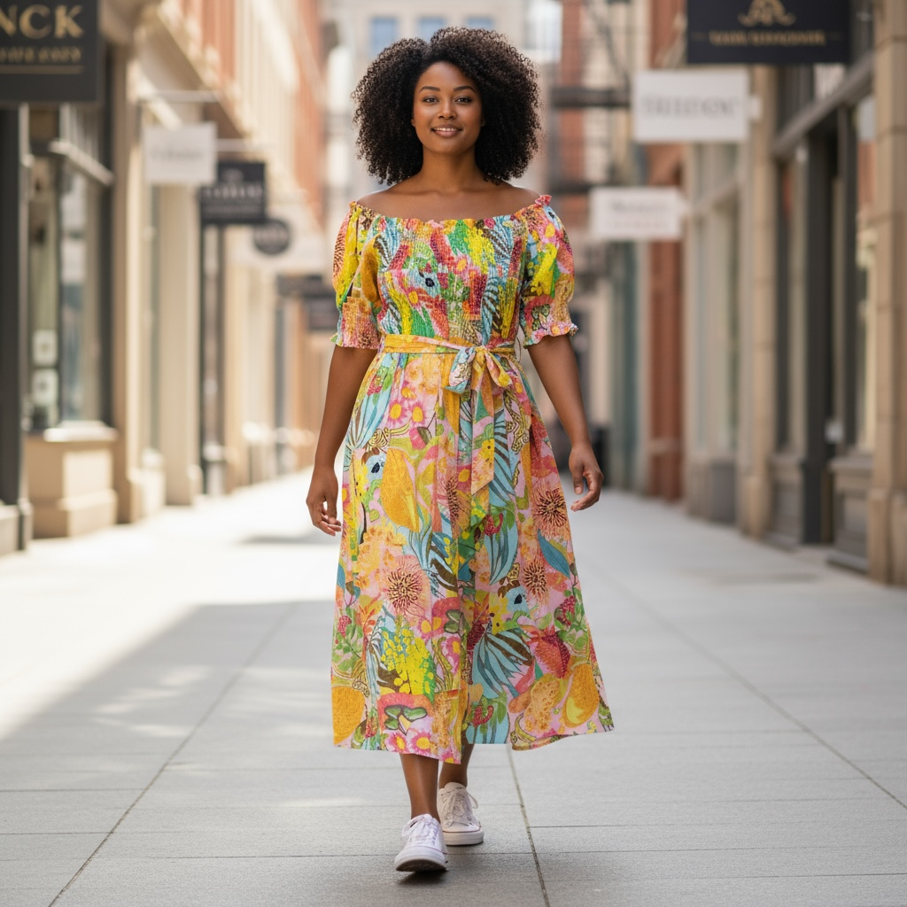 Long Dolly in Wildflowers On Blush