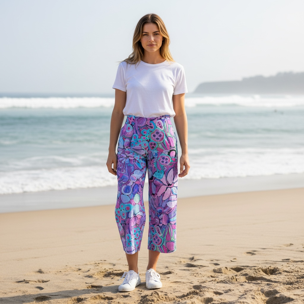 Linen Culotte in Perfectly Violet