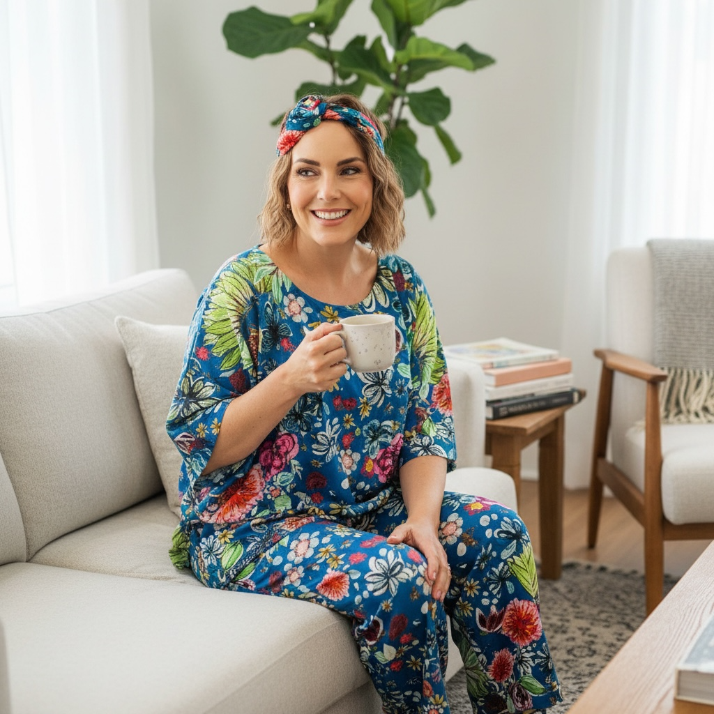 Cassie Pants in Island Time Blue