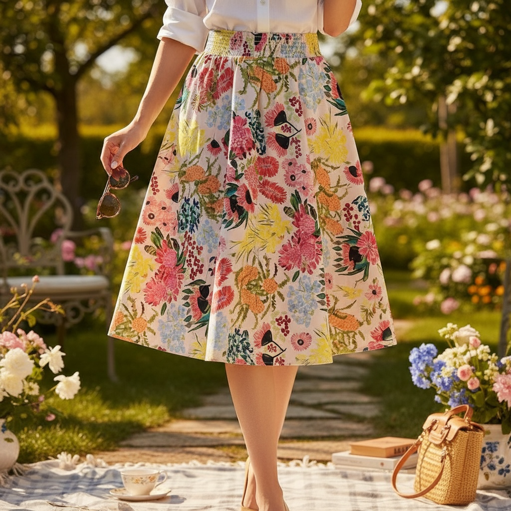 Sophia Skirt in Spring Fling Blush