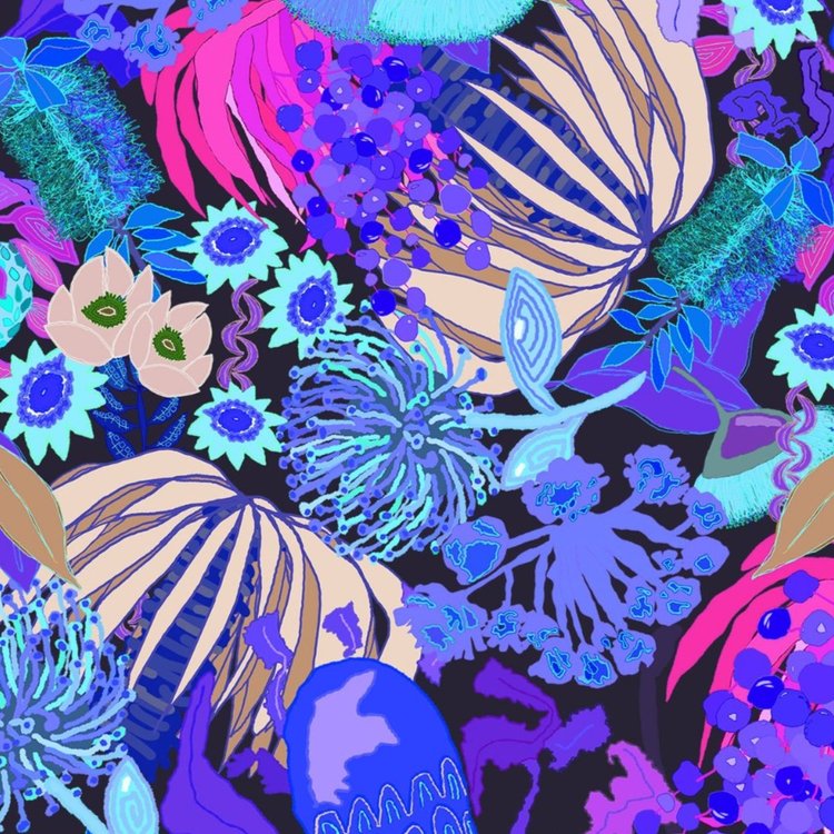 Fabric - Bushfire Blues