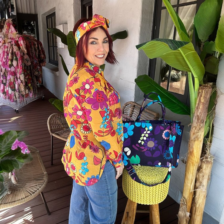 Maxi Shirt in Tweedle Dee on Caramel