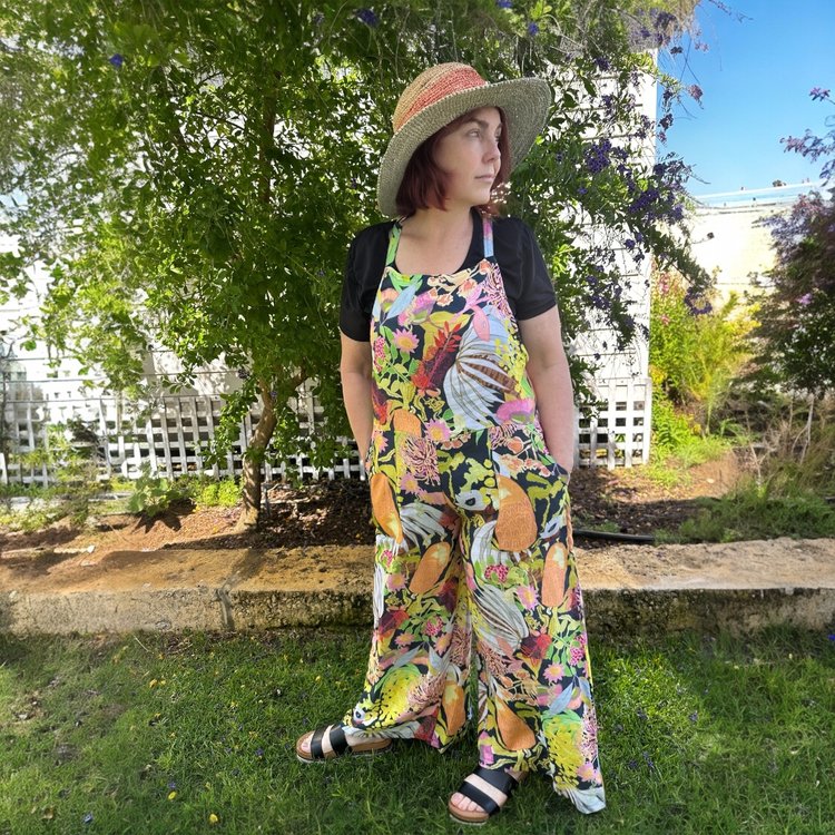 Zoe Playsuit in Wildflower Power in Navy