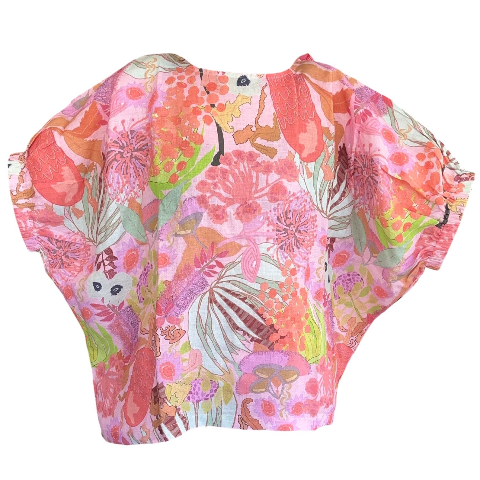 Linen blouse with original artwork by Kerry Munns