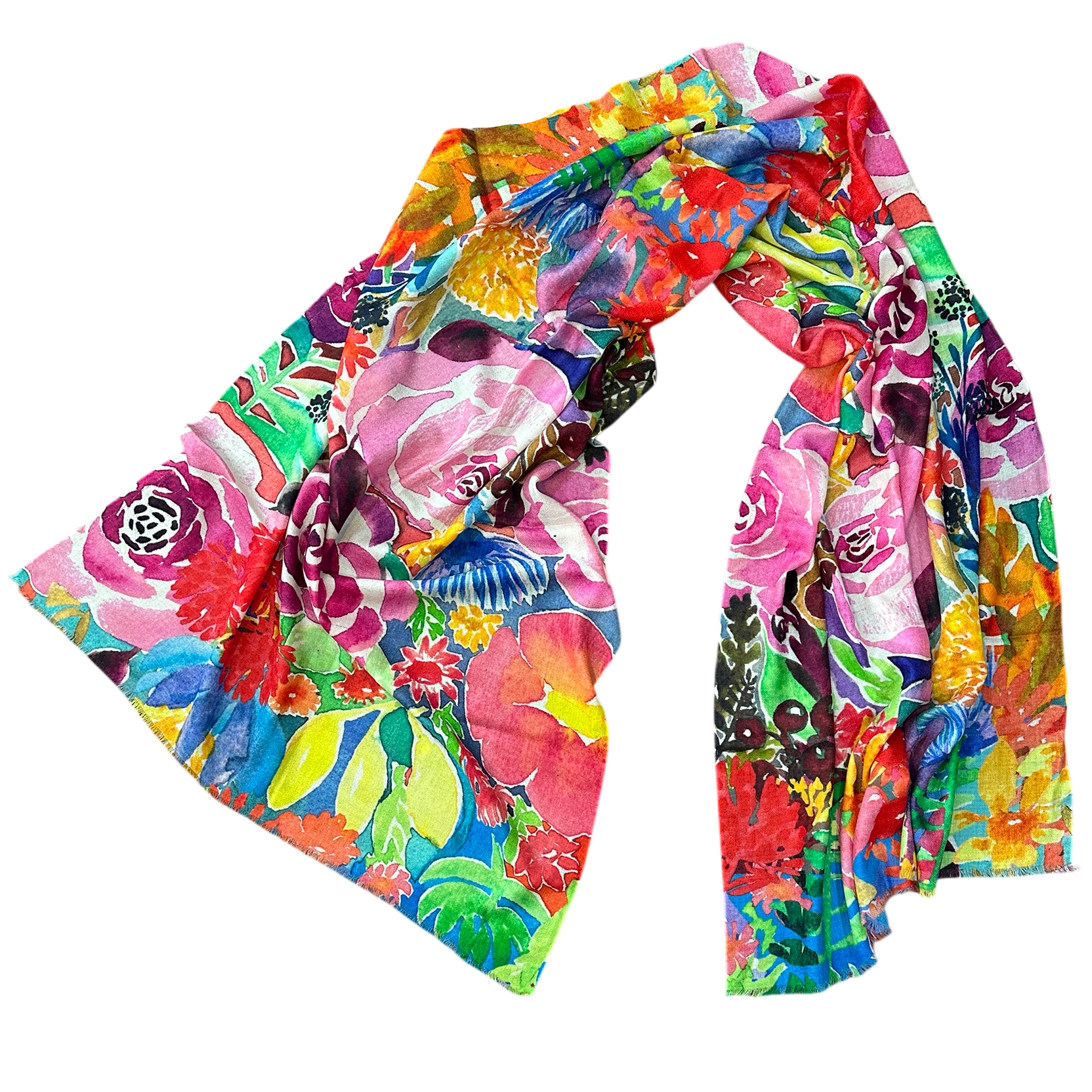 Woollen watercolour painting design scarf by Kerry Munns