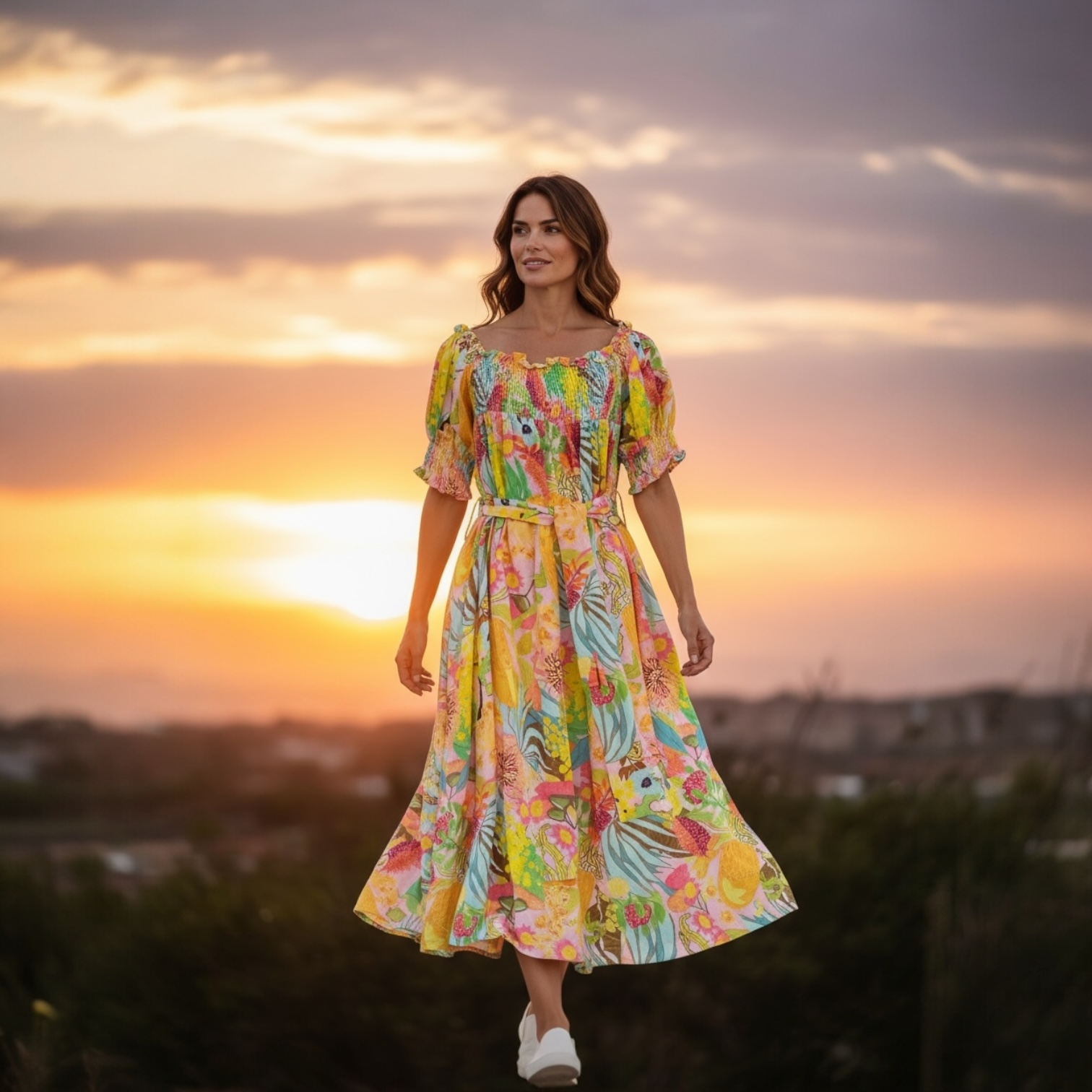 Long Dolly in Wildflowers On Blush