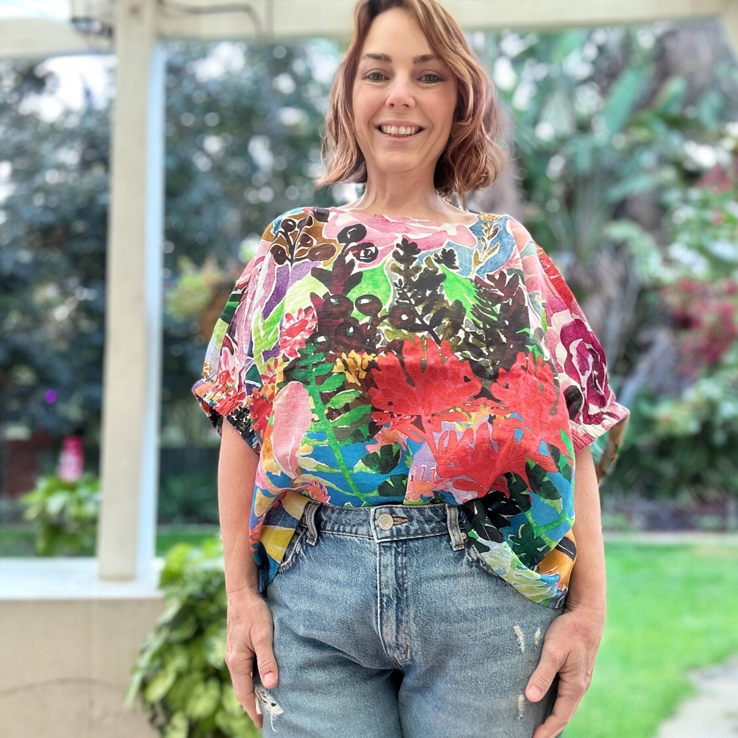 Jeunesse Linen in Floral Coral