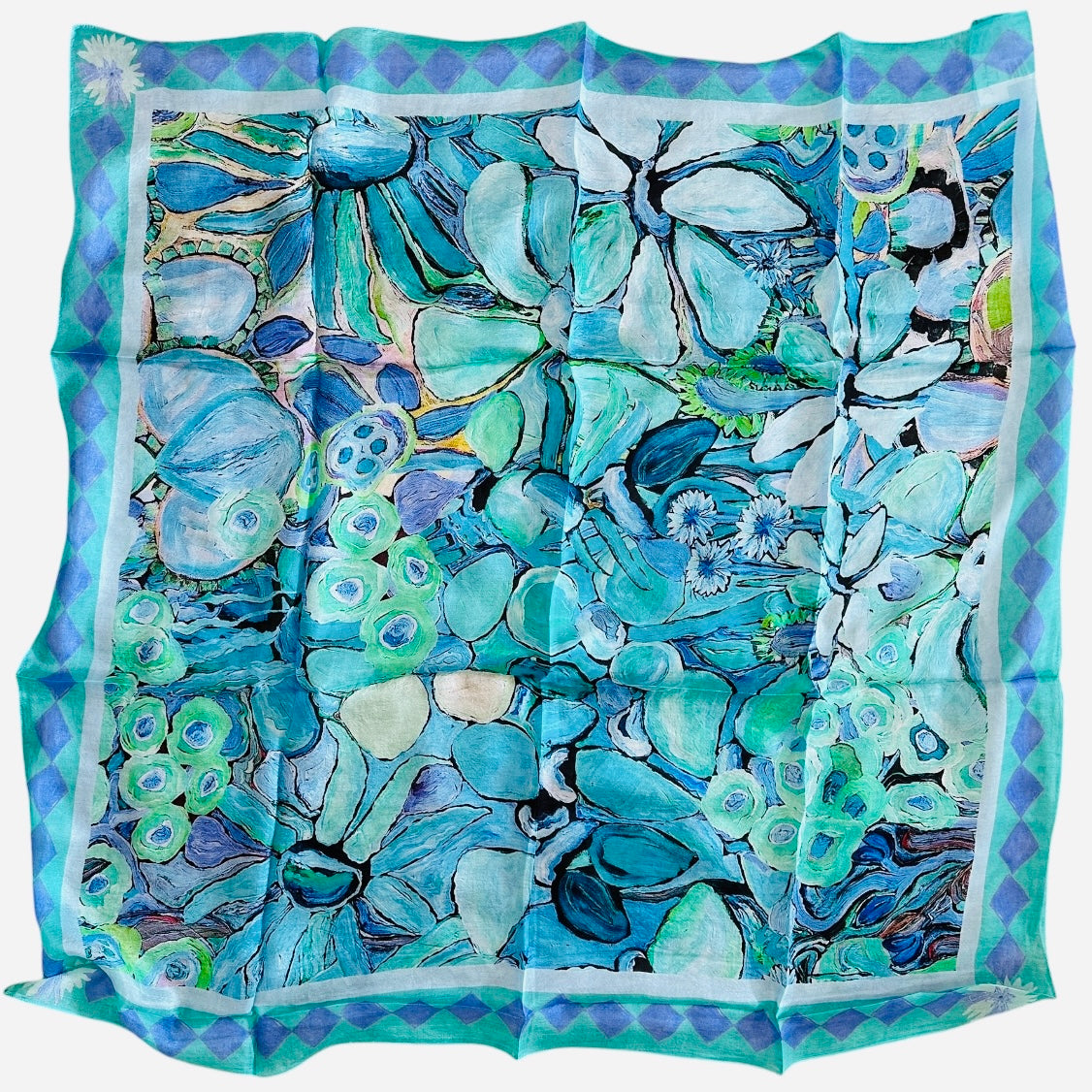 Silk Square Scarf in Perfectly Turquoise