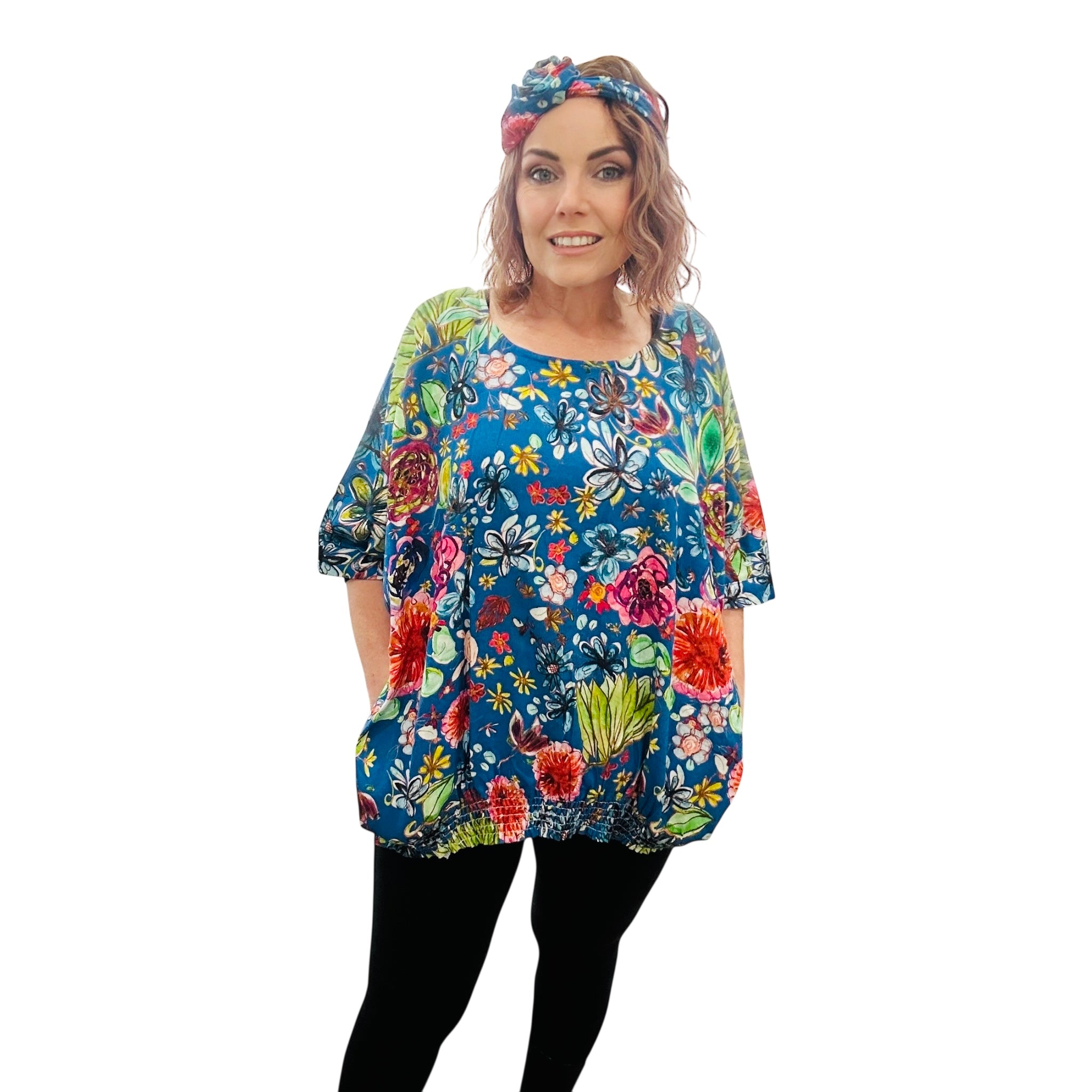 Scrubs or Casual Top in Island Time Blue