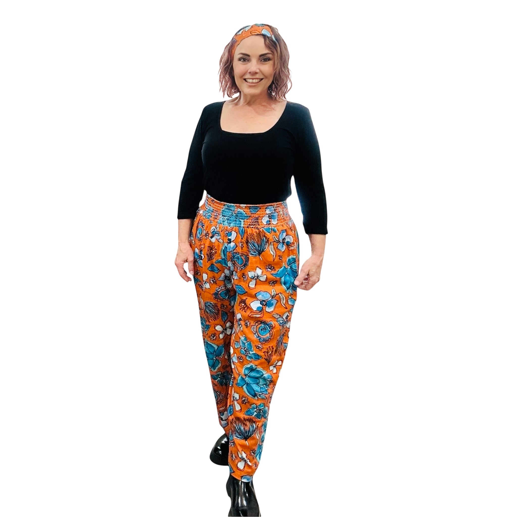 Scrubs or Casual Pants in Bush Ballet Burnt Orange