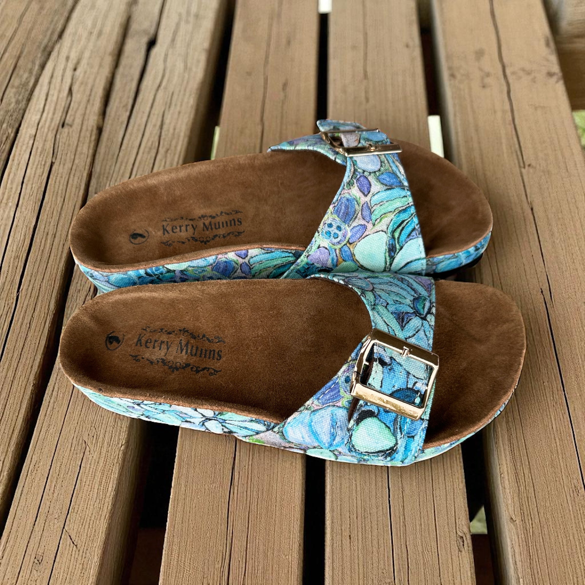 Single Buckle Slides in Perfectly Turquoise