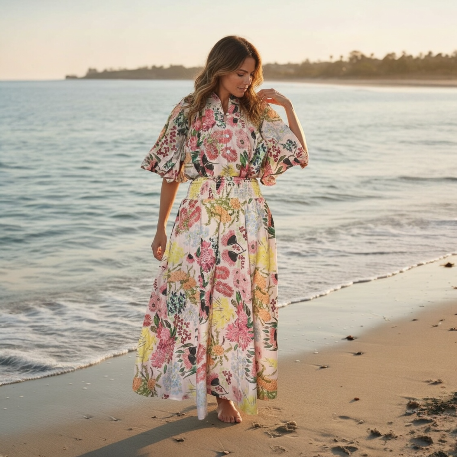 Sophia Skirt in Spring Fling Blush